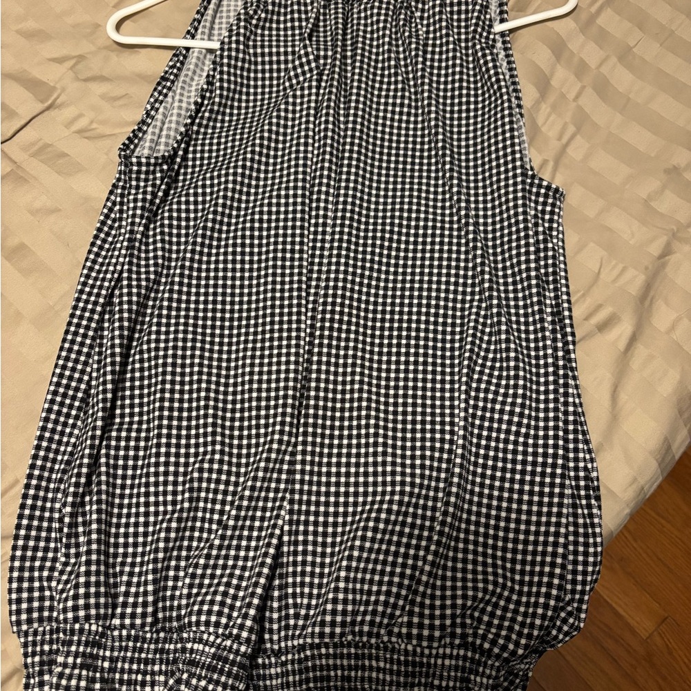 Black and White Gingham Women's Top